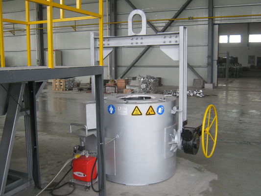 Оборудование плавя печи тигля газа серого цвета 1000KG промышленное алюминиевое для LPD
